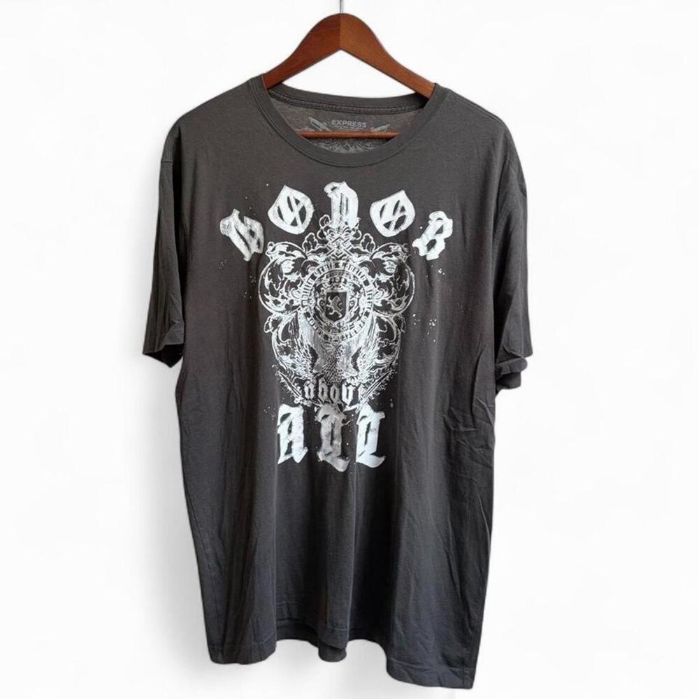 Express Y2K Tribal Tattoo Mens XL Gray Skater Jessie Pinkman Tee